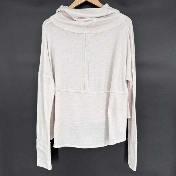 Free People We The Free Women's Cozy Time Funnel Pullover M Light Pink Oversized - Picture 2 of 9